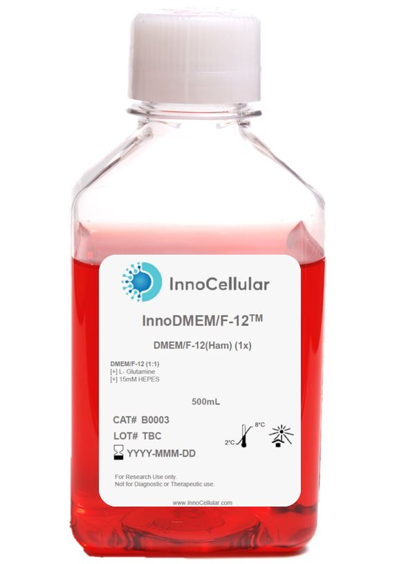 InnoDMEM/F-12™ with L-glutamine and HEPES 杜氏改良Eagle培养基/营养培养基F-12(500mL) | InnoCellular